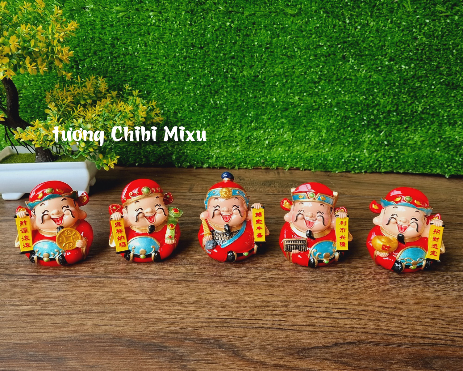 Bộ Ngũ Tài 7cm cao cấp - bộ tượng 5 ông Thần Tài