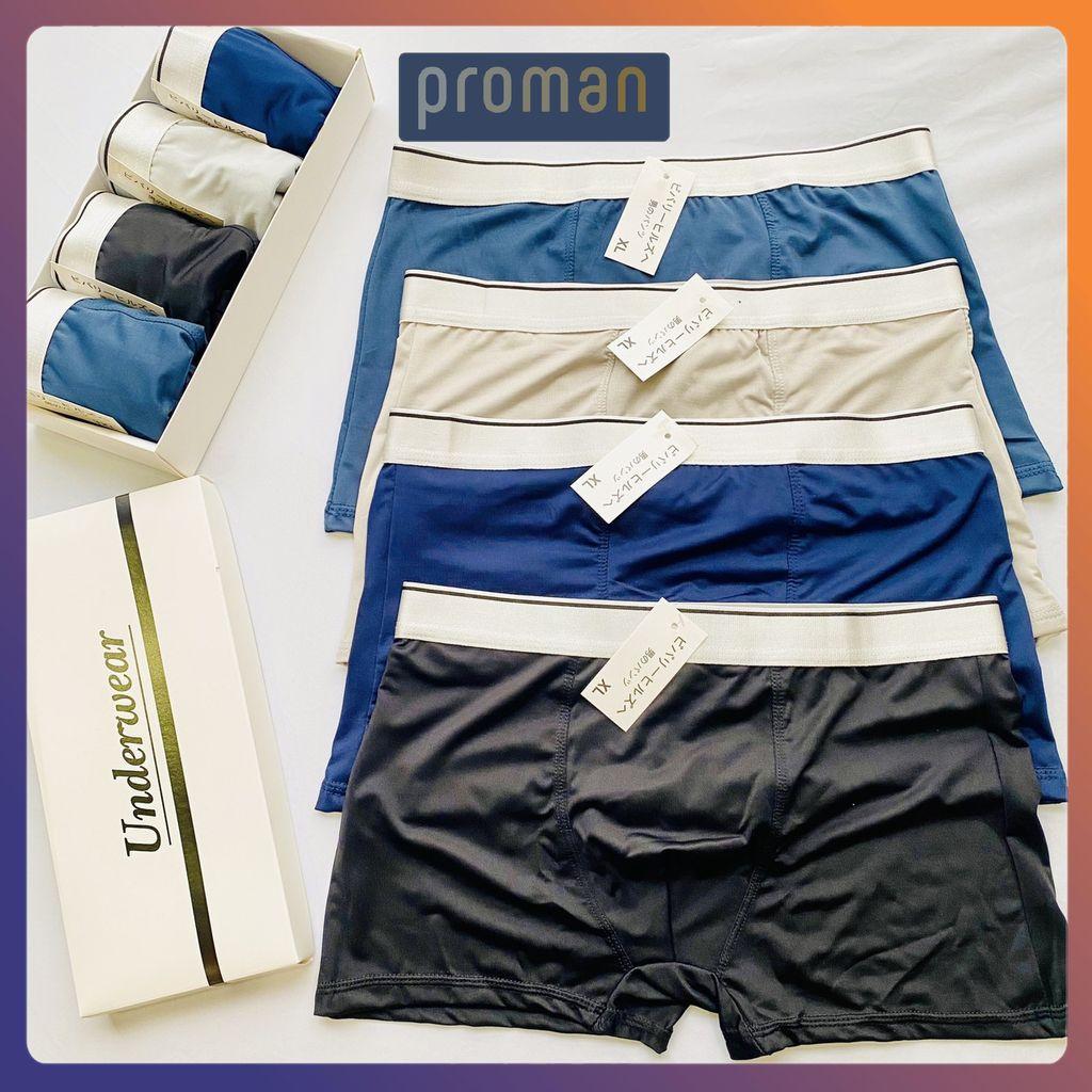 Quần lót nam thun lạnh cao cấp xuất Nhật xịn, quần sịp đùi nam boxer siêu co dãn kháng khuẩn SDN01 - PROMAN