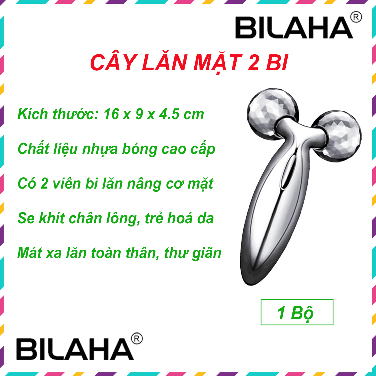 Cây Lăn Mặt 2 Bi Mát Xa Nâng Cơ Thon Gọn Cằm Vline Tự Nhiên - MASA1042