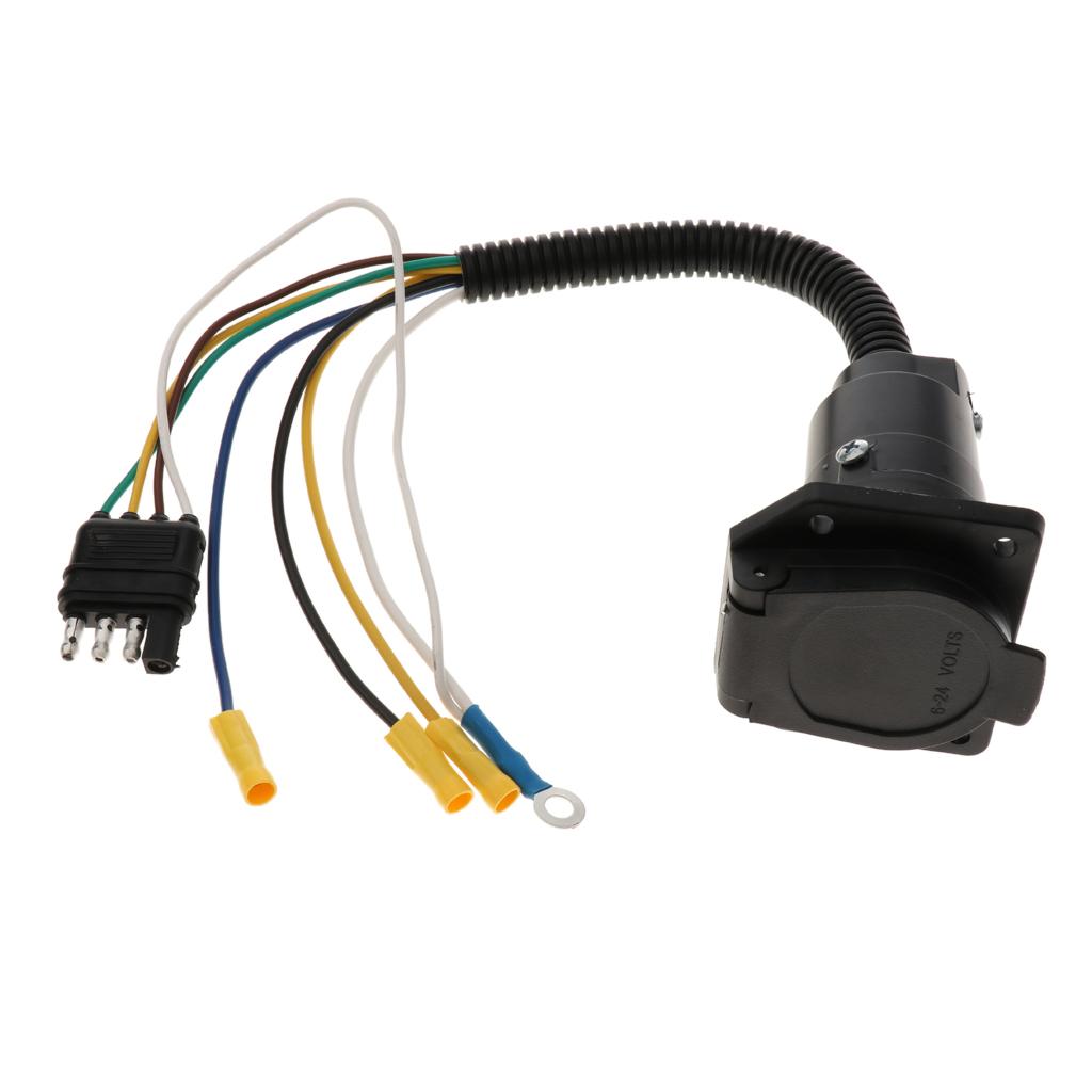 4 Pin to 7 Pin RV Tail Lamp Harness Adapter Trailer Wiring Plug Converter