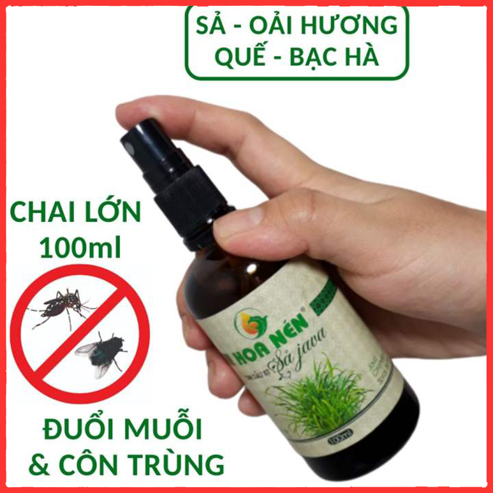 Tinh dầu sả java Hoa Nén dạng xịt phòng 100ml - Giúp khử mùi, diệt khuẩn, đuổi muỗi cực kỳ hiệu quả và an toàn