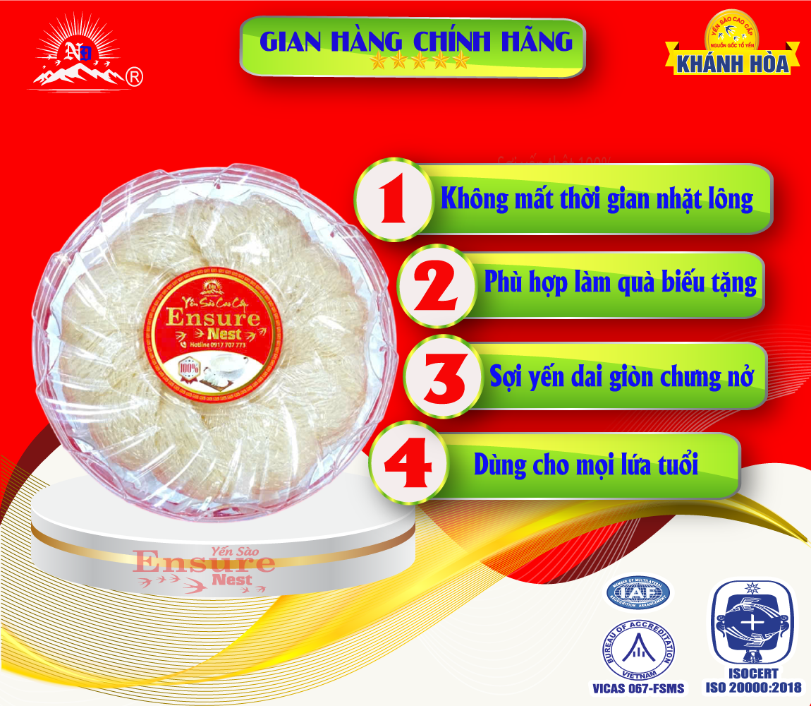Tổ Huyết Yến Thượng Hạn Ensure Nest 50gr - Quà Tặng Cao Cấp Yến Khánh Hoà