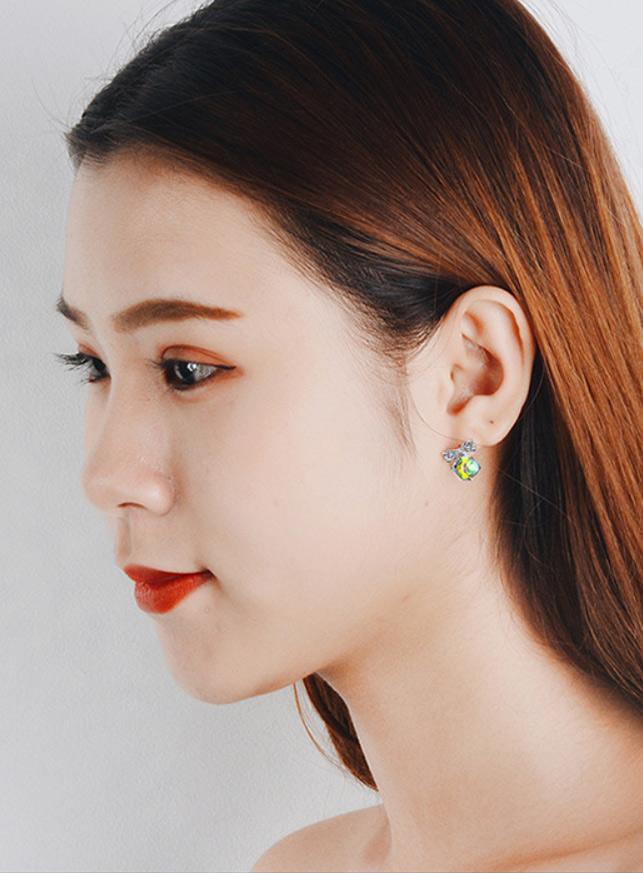 Bông tai pha lê nơ xinh BHBT367
