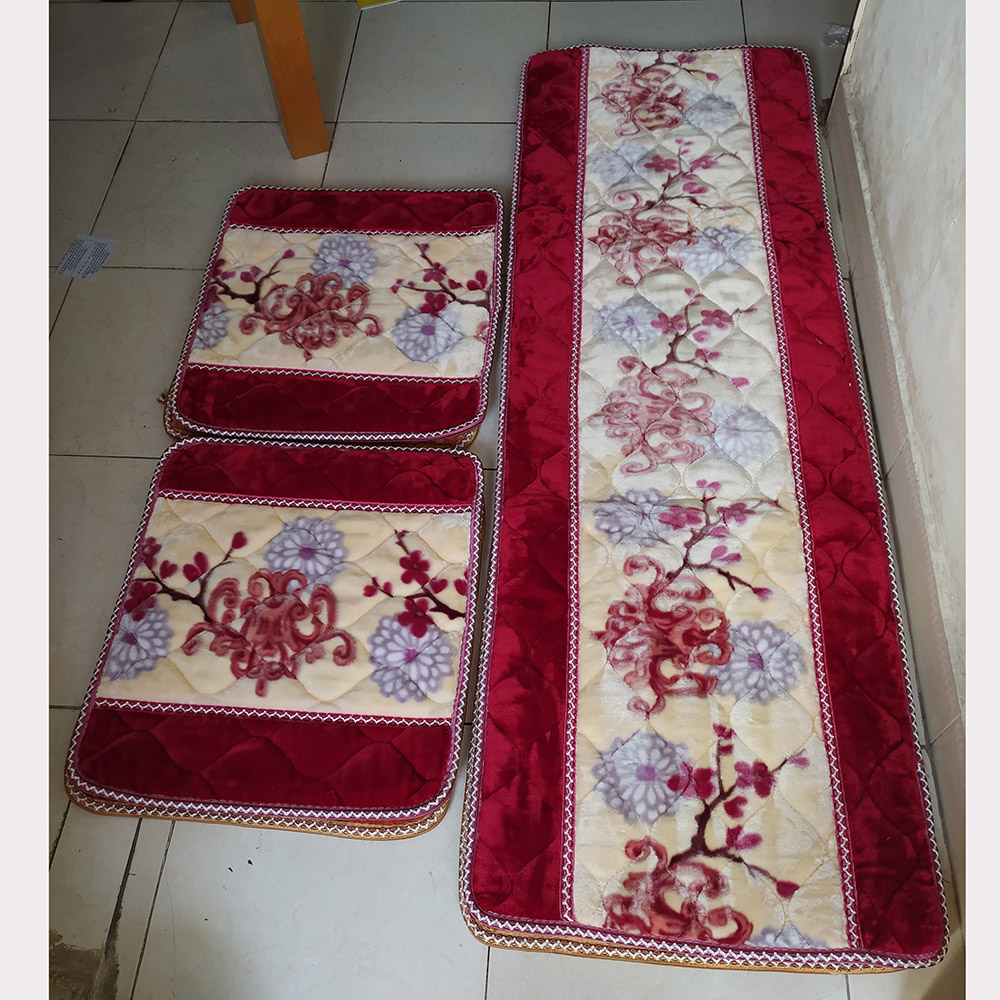 Bộ thảm lót ghế salong 3 miếng lông nhung mượt, dày 2cm
