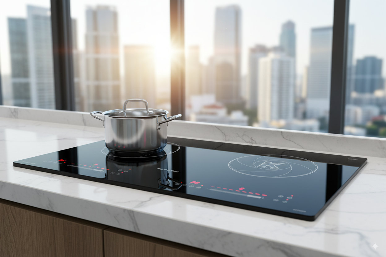 Kopper Bếp từ đôi KP586HD720 công suất 2600W IGBT tiết kiệm năng lượng Made in Thái Lan Kính VITRO CERAMIC chống trào Hàng Chính Hãng