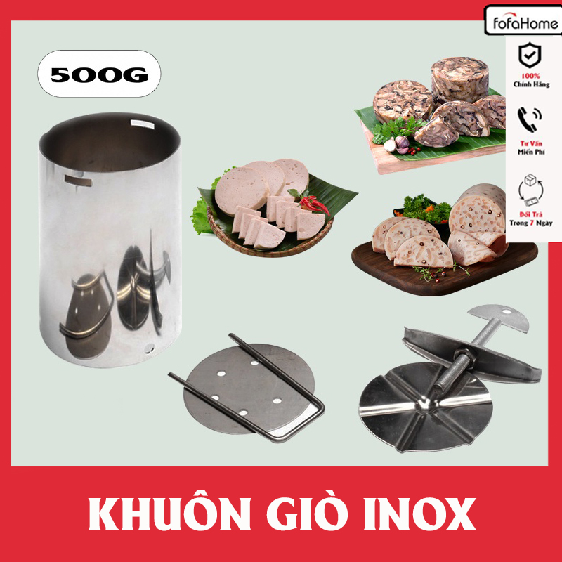 Khuôn Làm Giò Inox Sáng Bóng Không Gỉ Loại 500g - 1kg - 2kg, Khuôn Giò Xào Hay Khuôn Làm Giò Thủ
