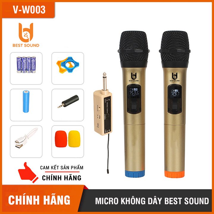 MICRO KARAOKE KHÔNG DÂY MODEL V-W003 - 2 MIC BEST SOUND