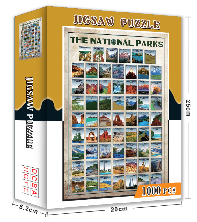 Bộ Tranh Ghép Xếp Hình 1000 Pcs Jigsaw Puzzle Tranh Núi Nổi Tiếng Bản Thú Vị Cao Cấp