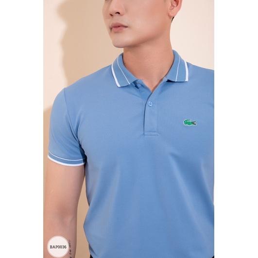 ️BAP0036️Áo polo nam LCT cổ bẻ viền kẻ nhỏ vnxk