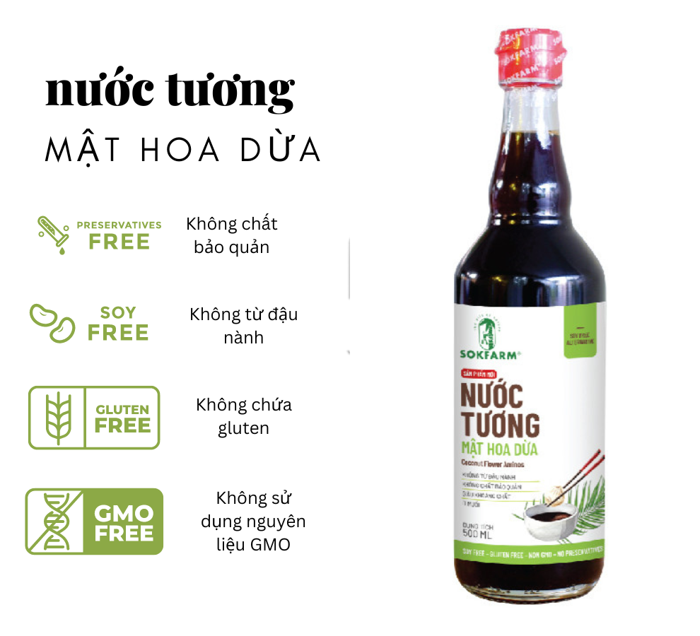 NƯỚC TƯƠNG MẬT HOA DỪA - CHAI LỚN 500ML - MeKong Home