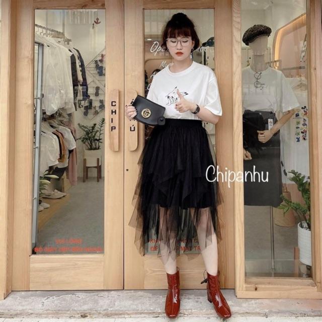 Chân váy chữ A ren tiểu thư dễ thương, trẻ trung – Chân váy tutu công chúa lưới ulzzang CV15