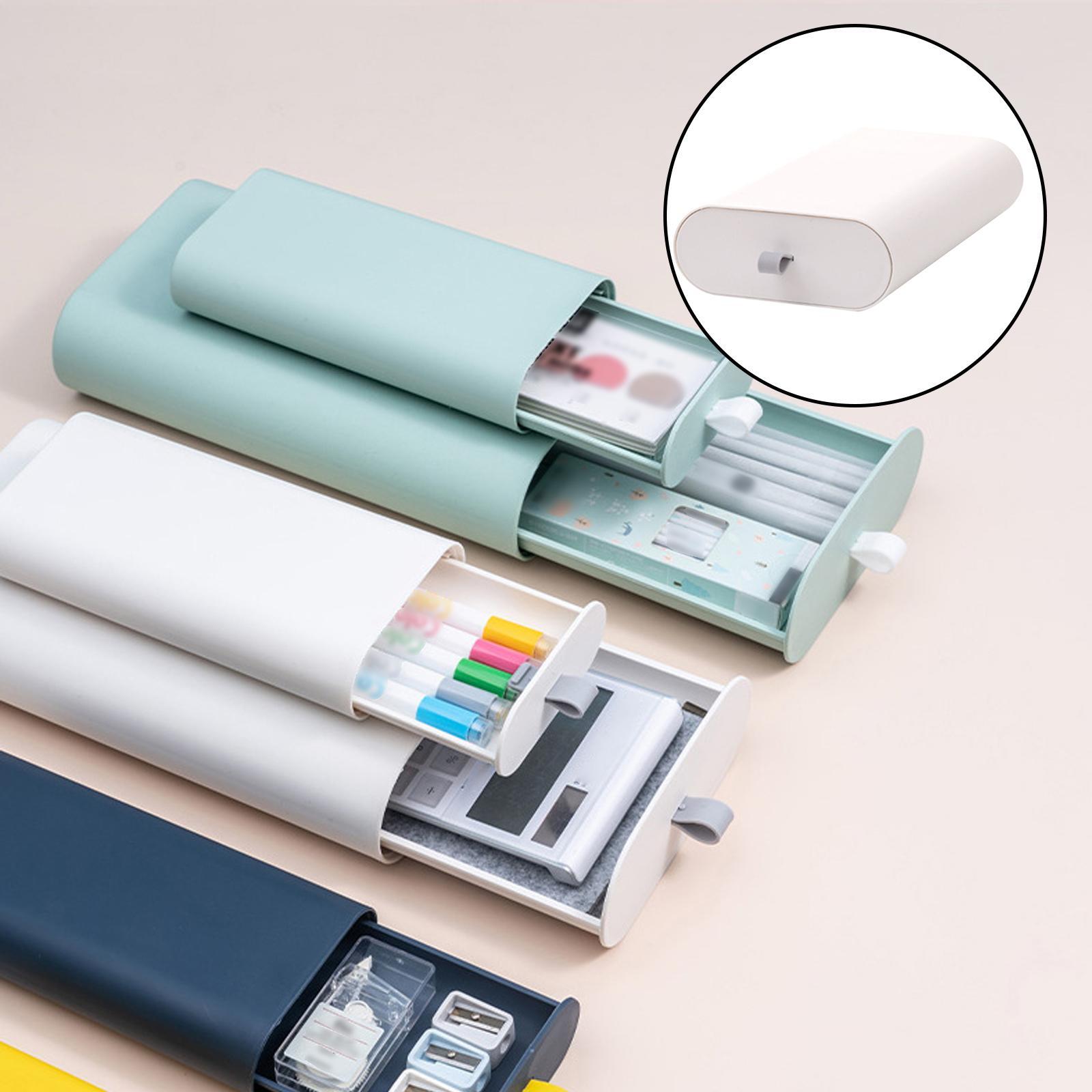 2Pcs Hiding Under Desk Drawer Organizer Drawer Tray Storage Home Office