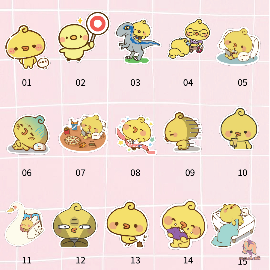 Miếng dán Stickers chủ đề Piyomaru and Friends