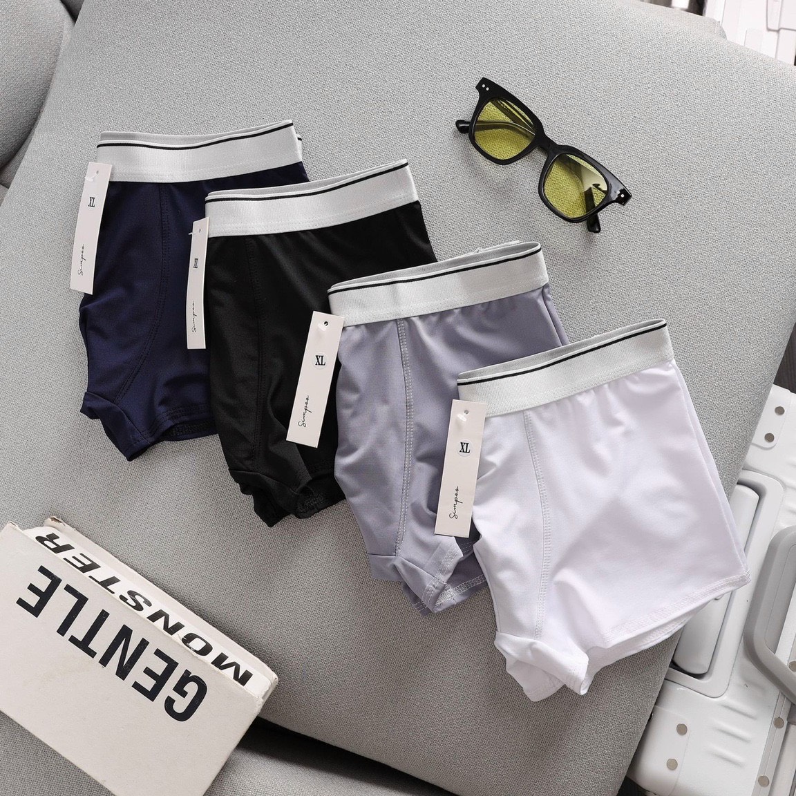 Combo 4 Quần lót nam boxer thun lạnh cạp trơn, quần sịp đùi nam thun lạnh thoáng mát,co dãn 4 chiều SDN01 PROMAN