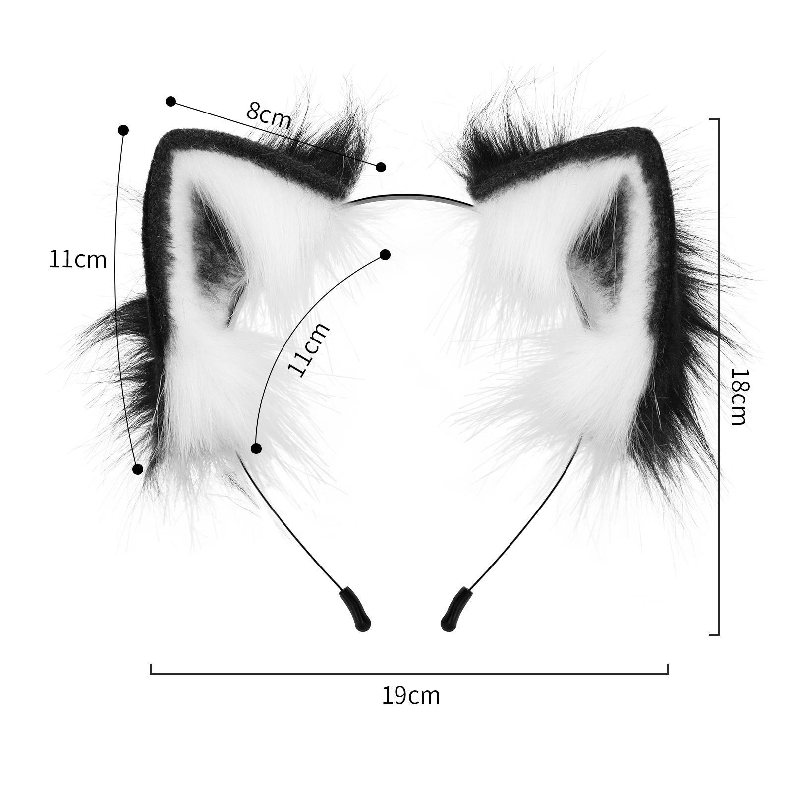 Ears and Tail Headdress Costume Accessories Lolita Cosplay Cat Ear Faux Gifts Ears Hair Clip Hair Hoop for Dance Performance Prom Kids