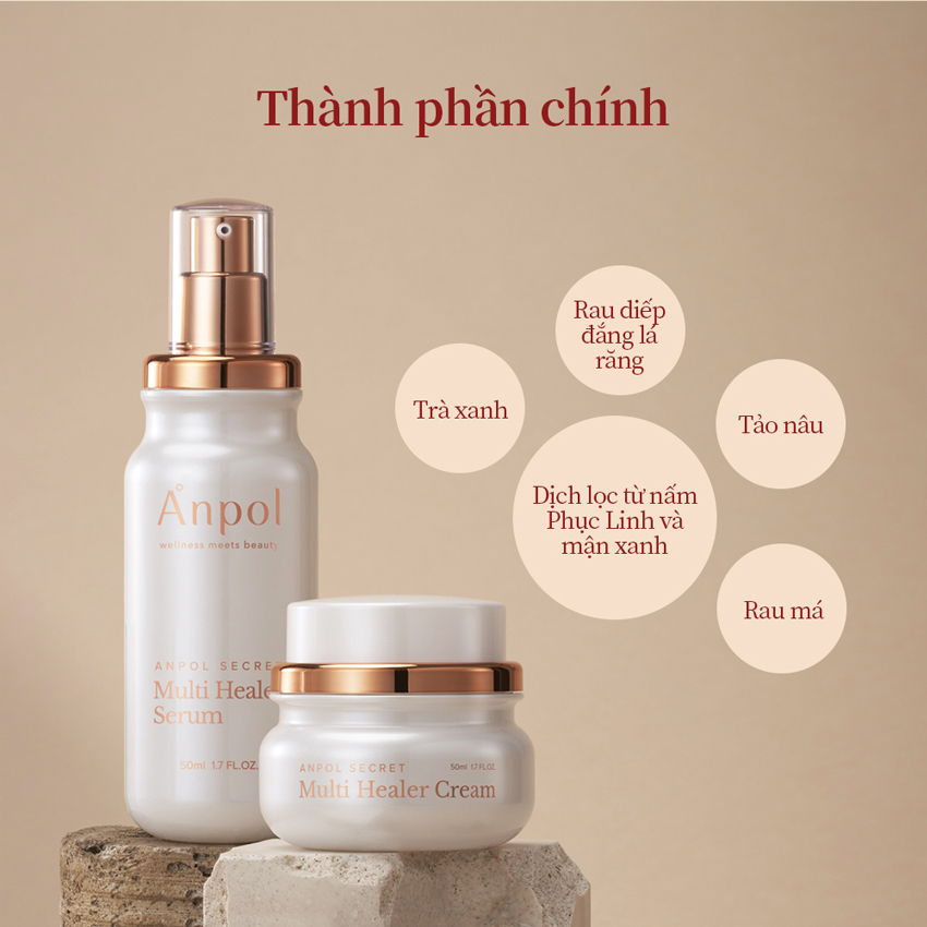 Bộ Mỹ Phẩm Thiên Nhiên Chăm Sóc Da Chuyên Sâu Cao Cấp Hàn Quốc Anpol Secrer Multi Healer (50ml) Giúp Dưỡng Trắng Và Chống Lão Hoá Dành Cho Mọi Loại Da