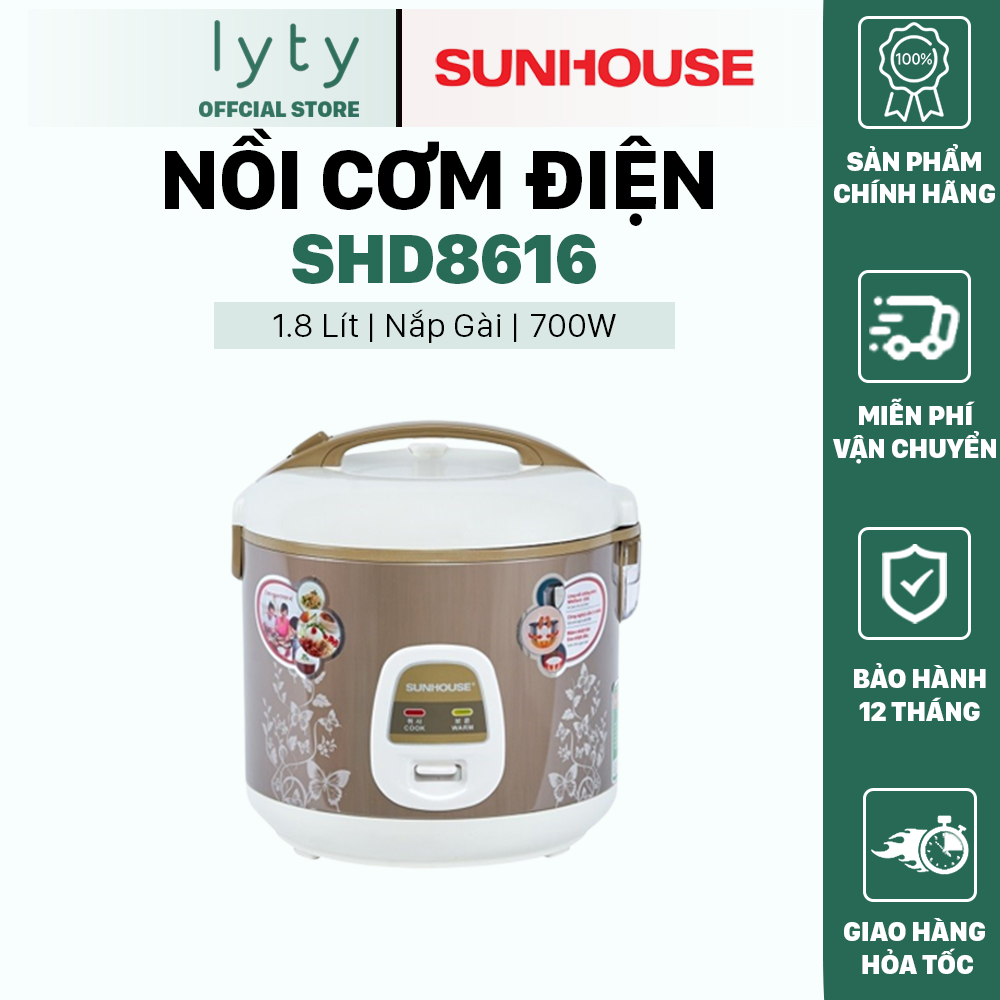 [Hàng Chính Hãng] Nồi Cơm Điện Sunhouse SHD8616 1.8L