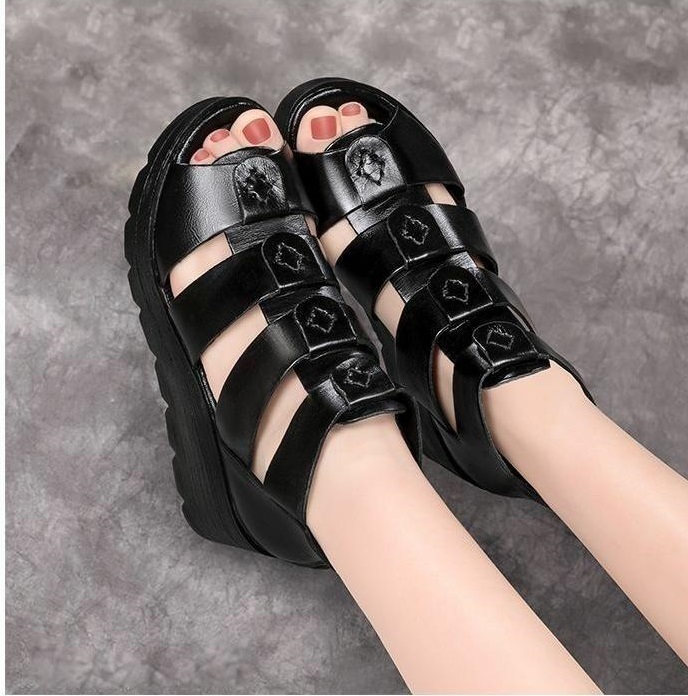 [HÀNG XỊN] Giày sandal xuồng 6 phân 4 dây bảng to S018 đế đúc chống trượt chắc chắn