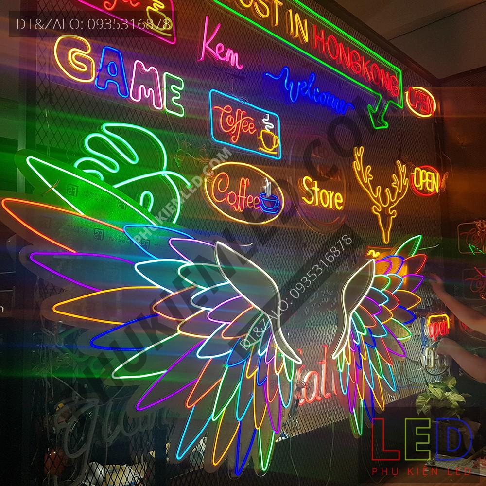 Đèn Led Neon Chữ Ngồi ở đây sẽ có người yêu cực chất - Trang trí Coffee Neon Sign - Đèn Led Neon Trang Trí