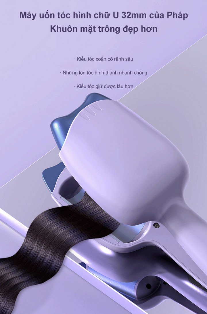 Máy Uốn Tóc Jung Su Chăm Sóc Tóc Ion Âm , Kiểm Soát Nhiệt - Home and Garden