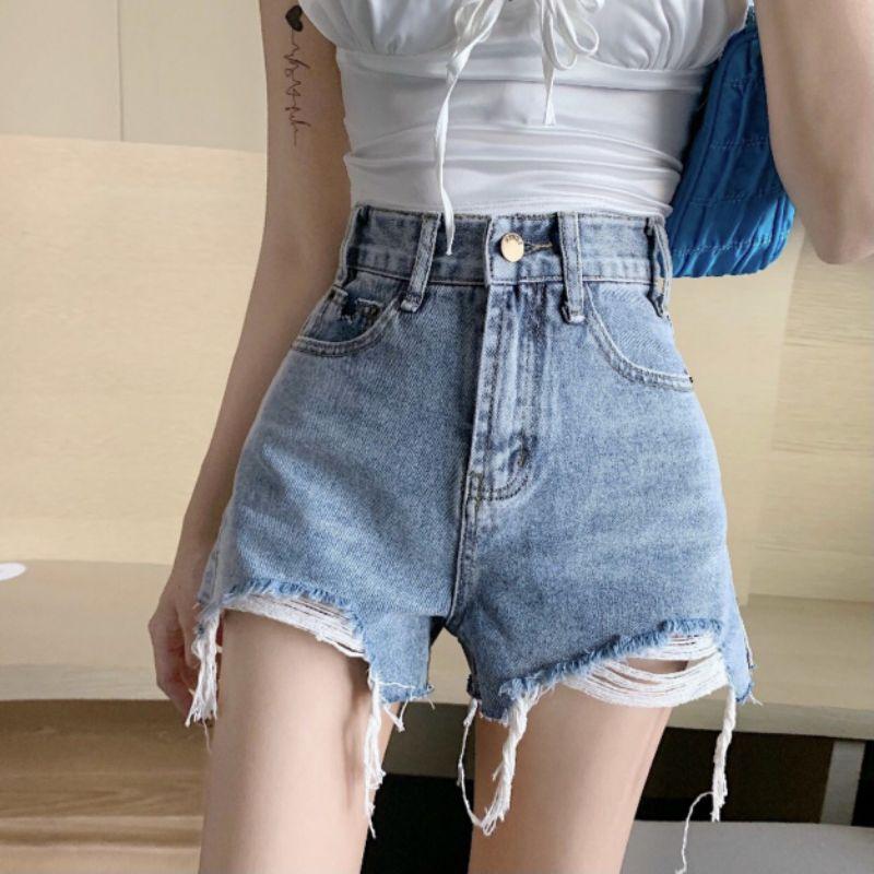 QUẦN SORT JEAN BIGSZIE LƯNG CAO RÁCH MÃ05