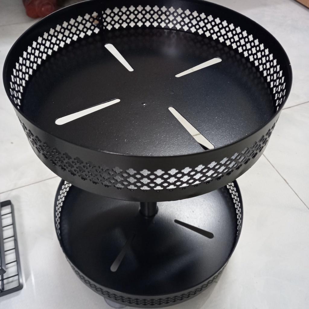 Kệ gia vị xoay -Giao ngẫu nhiên Viền hoa và viền thanh-Sơn 5 lớp chống gỉ-Thiết kế sang trọng-Khay xoay êm mượt