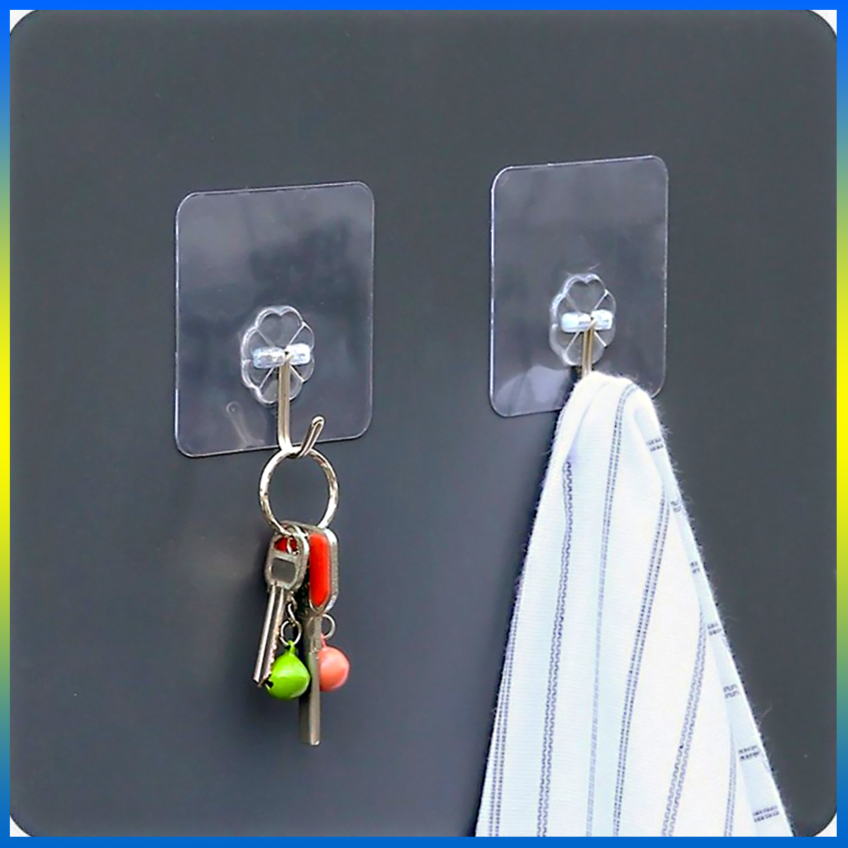 Combo 3 móc treo đồ trong suốt chịu lực tốt - Treo đồ nhà tắm, nhà bếp
