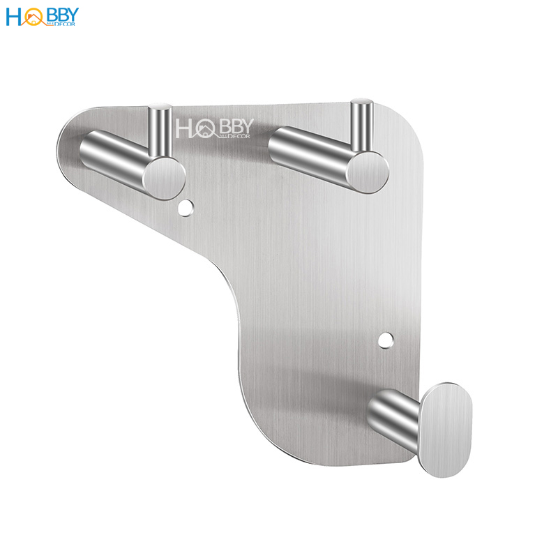 Giá treo máy sấy tóc dán tường gạch men, kính Hobby Home Decor MS4 chuẩn Inox 304 - kèm keo dán và đinh ốc