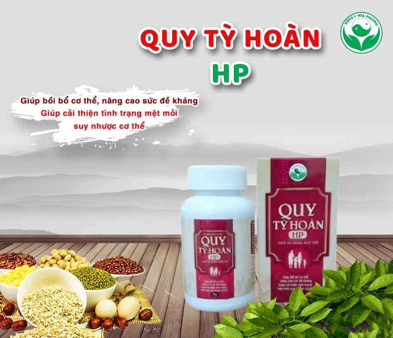 Viên ăn ngủ ngon quy tỳ hoàn HP, giúp bồi bổ cơ thể, nâng cao sức đề kháng lọ 90g 600 viên Đông y Hòa Phương