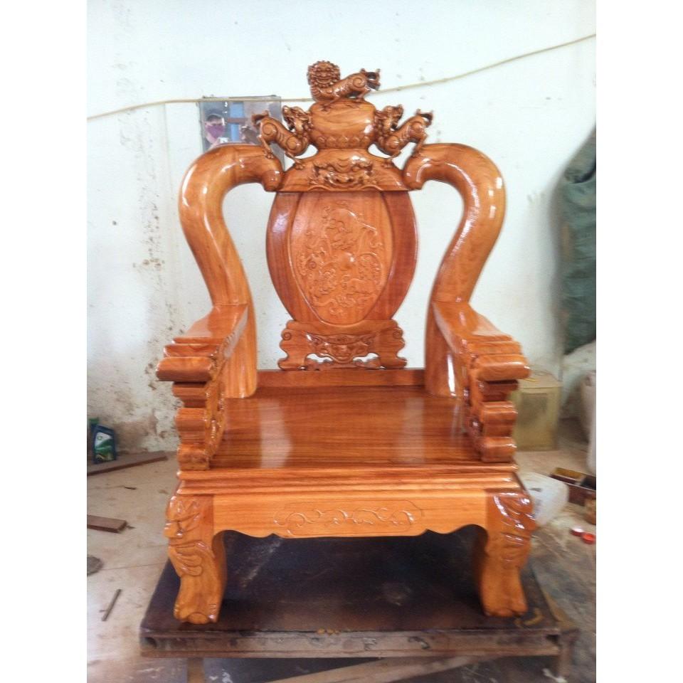 Bộ bàn ghế giả cổ nghê đỉnh gỗ gõ đỏ đồ gỗ tuấn long