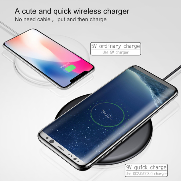 Đế sạc nhanh không dây tích hợp quạt hút tản nhiệt Baseus CCALL-XU01 cho Apple iPhone/ Samsung (Qi Wireless Quick Charger) - Hàng nhập khẩu