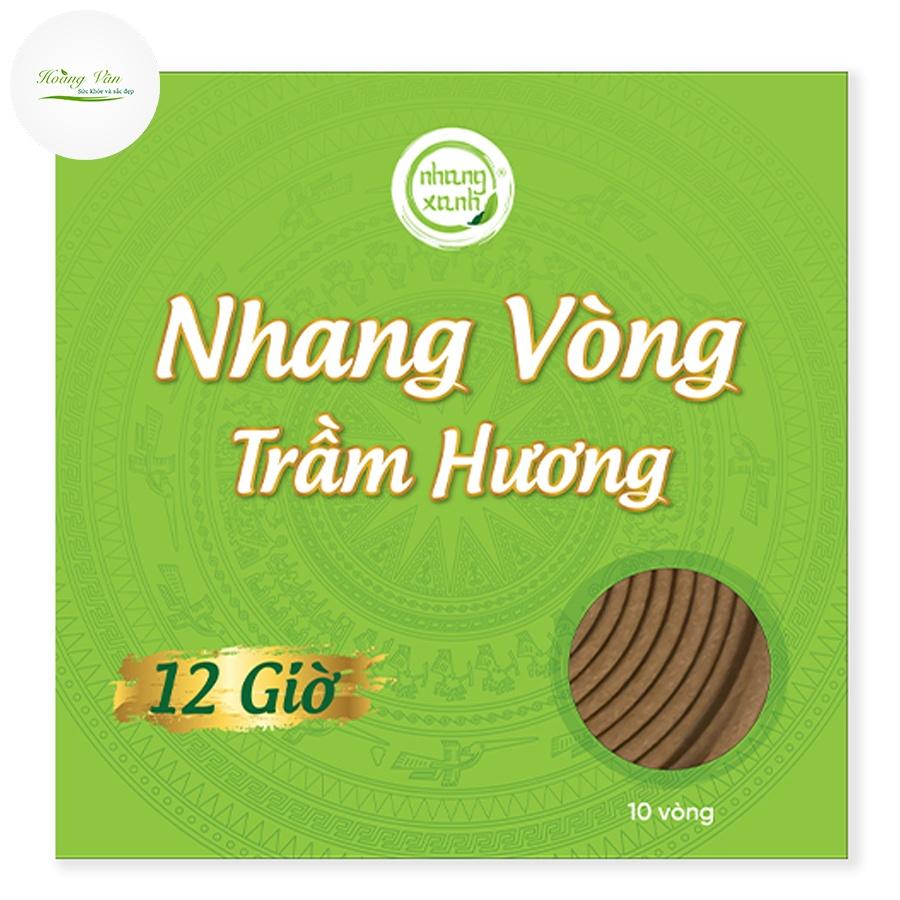 Nhang vòng trầm hương 12H Nhang Xanh - Hộp 10 vòng