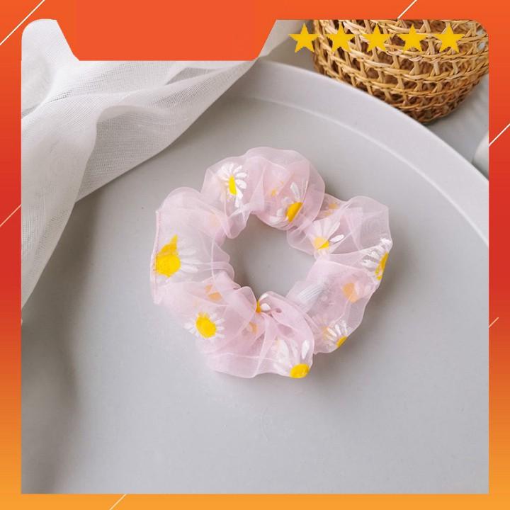 Dây Buộc Tóc Co Giãn Hình Hoa Cúc Thời Trang Hàn Quốc Cho Nữ