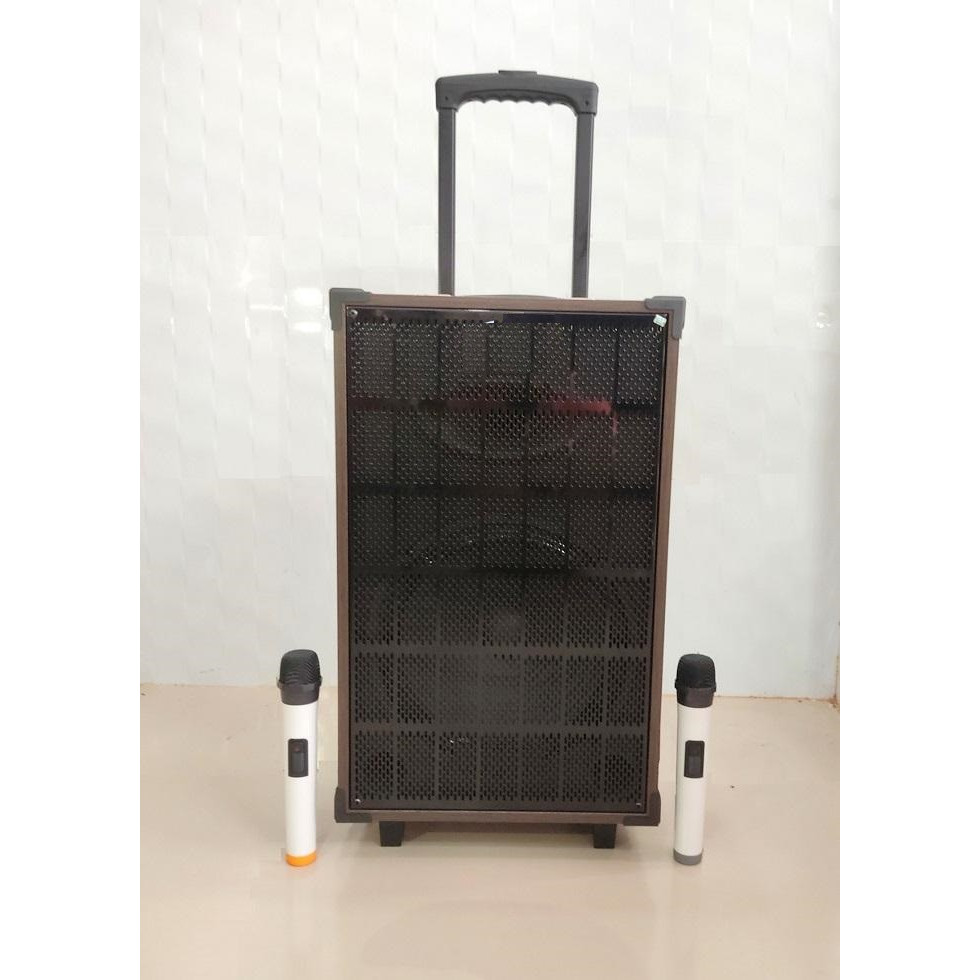 Loa kéo di động 3 tấc karaoke mr12 kèm 2 micro loa gỗ
