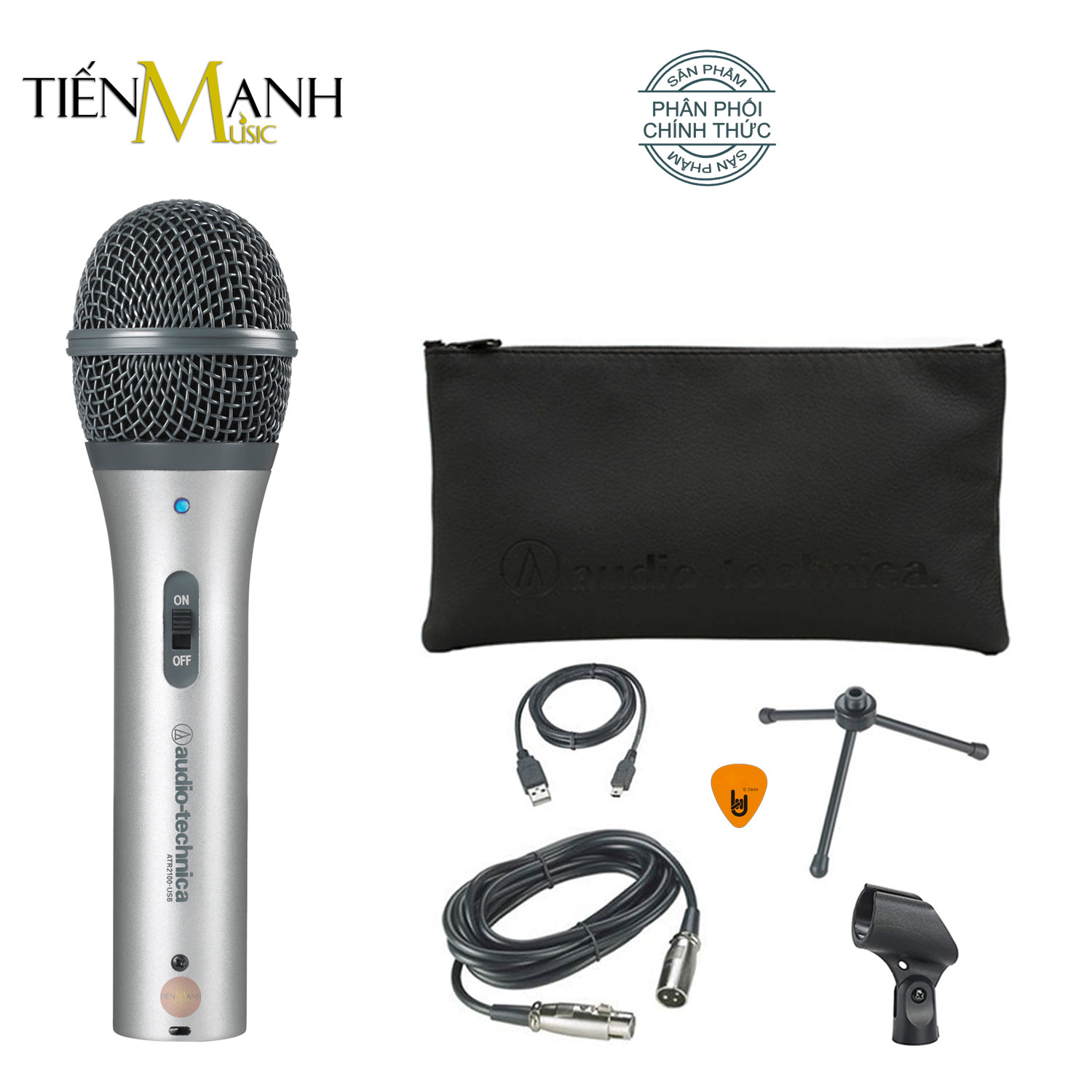 Micro Audio Technica ATR2100 USB - Mic Thu Âm Dynamic Đa Kết Nối USB-XLR Microphone Cardioid ATR 2100 Hàng Chính Hãng - Kèm Móng Gẩy DreamMaker