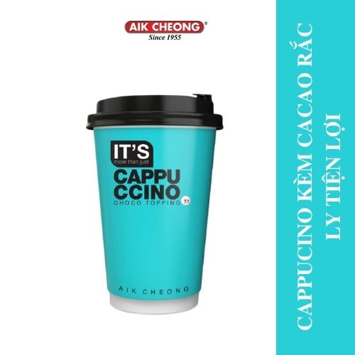 Cà Phê Cappuccino Tự Pha Ly Tiện Dụng Aik Cheong Kèm Bột Rắc Cacao - It's Cappuccino Cup - Nhập Khẩu Malaysia