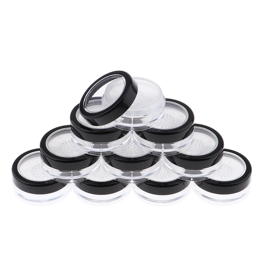 10 Pieces Empty Powder Case PP Plastic Box Cosmetic Makeup Loose Powder Jar