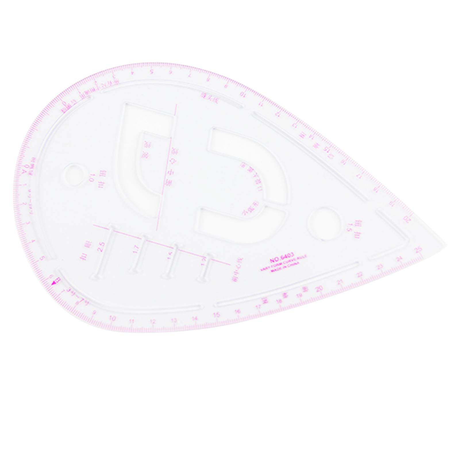 6 cái thước đo hệ mét của Pháp hình elip dùng để đánh dấu, may trang phục