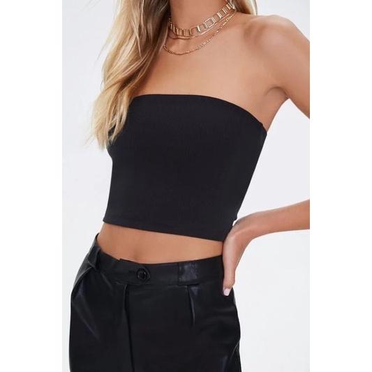 Áo ống F21 thun gân dáng crop