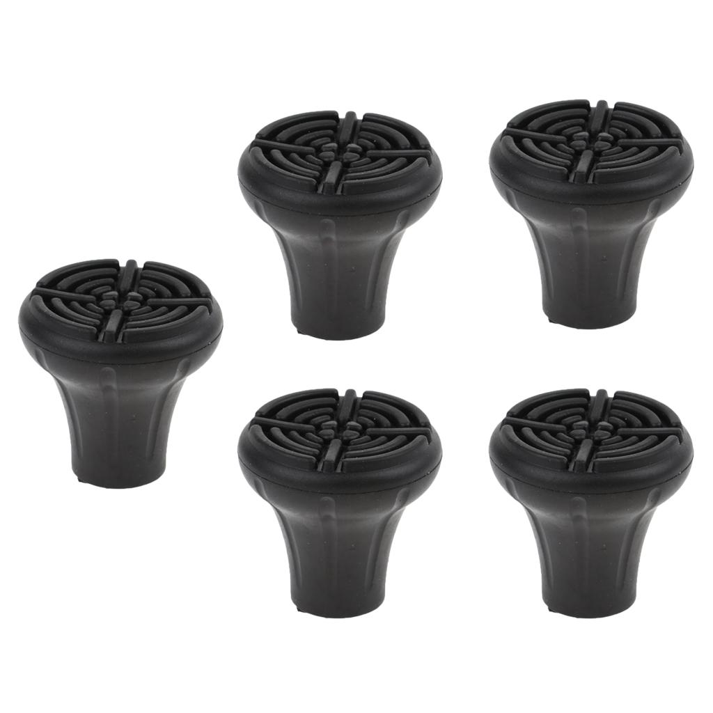 5pcs Replacement Rubber Tips Cover for Walking Stick Trekking Poles Round