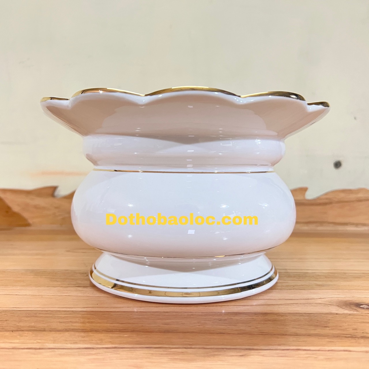 Bát nhang chắn tàn sứ họa tiết đá hoa cương cao 13cm x đường kính 23cm