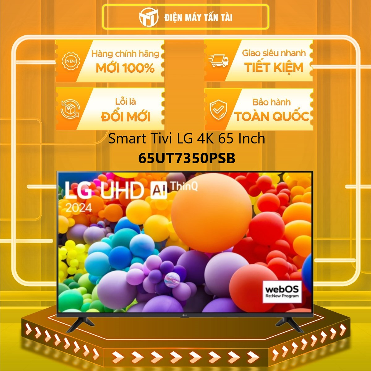Smart Tivi LG 4K 65 inch 65UT7350PSB - HÀNG CHÍNH HÃNG - CHỈ GIAO HCM