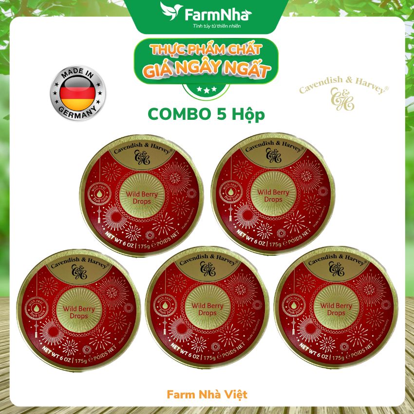 (Combo 5 Hộp) Kẹo Trái Cây Cavendish &amp; Harvey Vị Wild Berry Phiên Bản Đặc Biệt Xuân Năm Mới