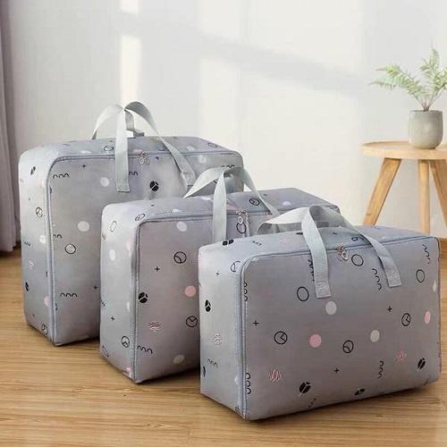 Set 3 Túi Đựng Quần Áo Chăn Màn Chống Thấm Nước Họa Tiết Cao Cấp Gấp Gọn Du Lịch Công Tác