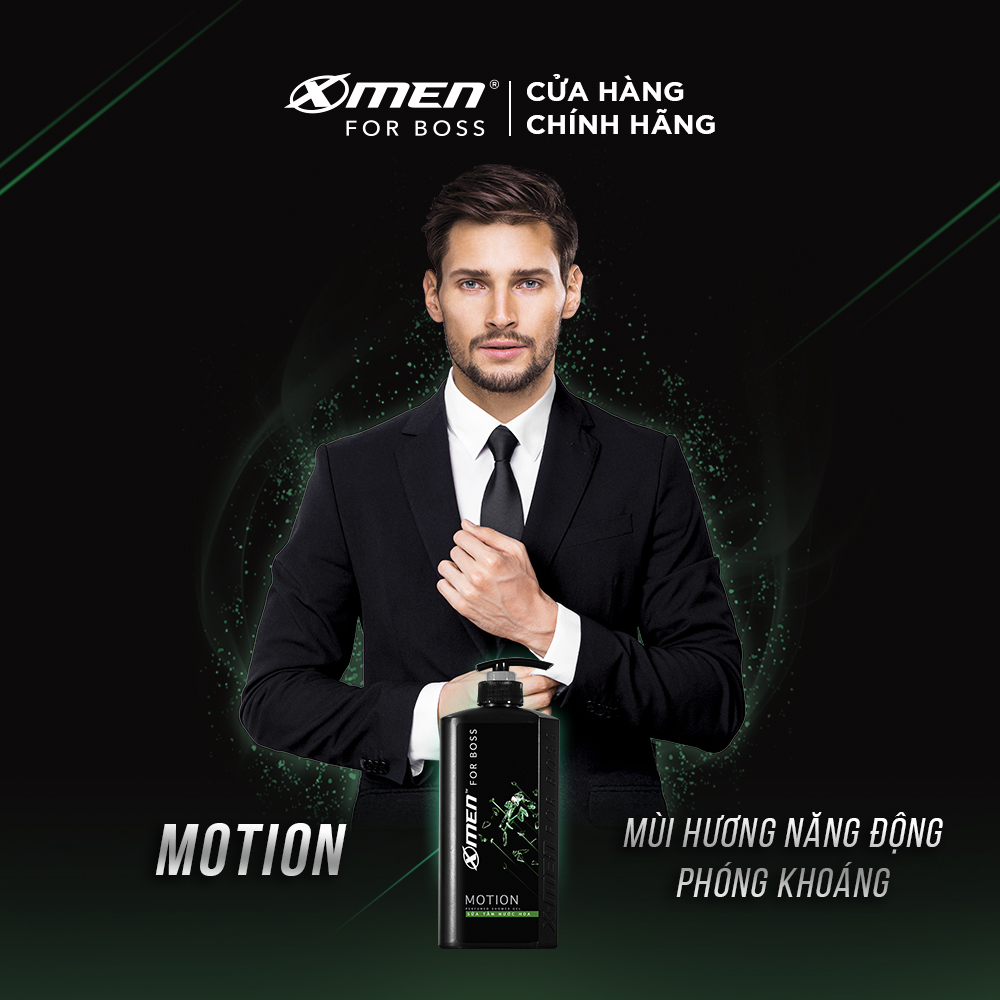 Sữa tắm nước hoa X-Men For Boss Motion - Mùi hương năng động phóng khoáng 650g