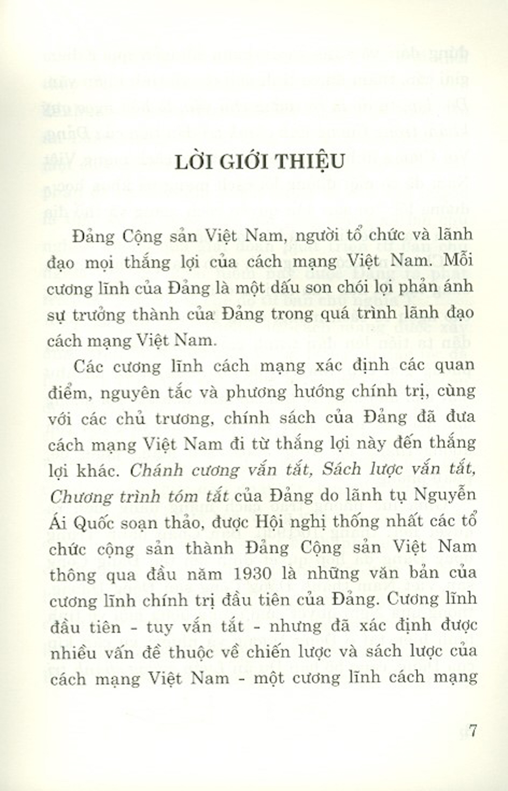 Các Cương Lĩnh Cách Mạng Của Đảng Cộng Sản Việt Nam