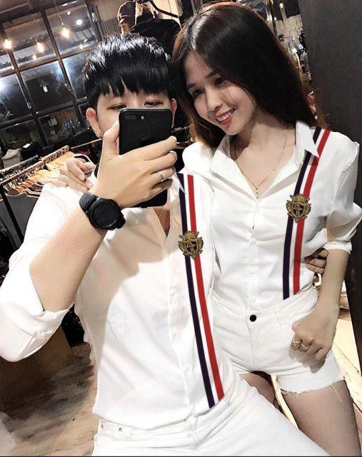 Áo sơ mi lụa nam nữ couple mềm mịn thoải mái thiết kế sang trọng hiện đại 2020 AB0204