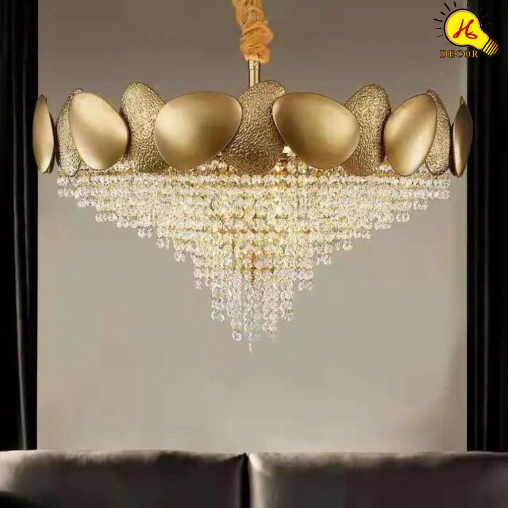 Đèn thả pha lê bàn ăn phòng khách HQ - mã PLT0156 - thiết kế hiện đại, ánh sáng 3 màu dịu nhẹ, tiết kiệm điện HQ DECOR (HÀNG NHẬP KHẨU)
