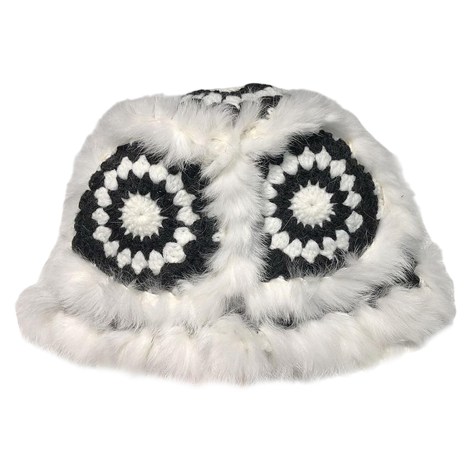 Faux Plush Bucket Hat Furry Cute Fisherman Hat Plush for Teen Girls