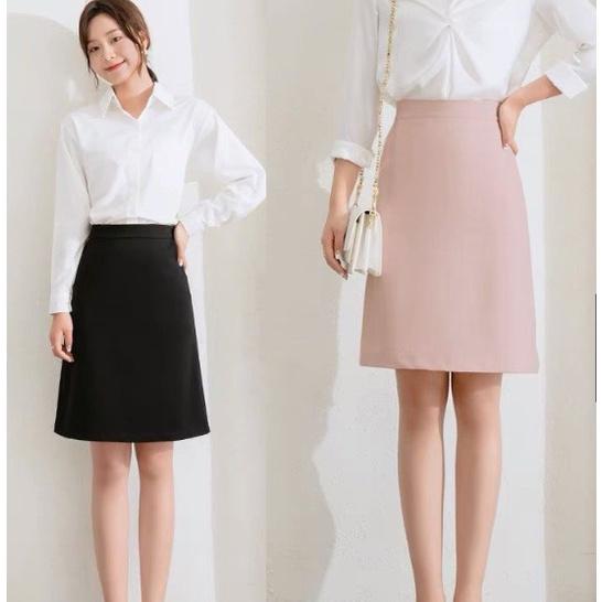 Combo 3 váy dài 90cm xanh rêu và đen sẻ sau và trắng sẻ sườn